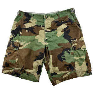 VTG Glenn Berry Military Woodland Combat Medium/Regular Camo Cargo Shorts Men 34 - Picture 1 of 13