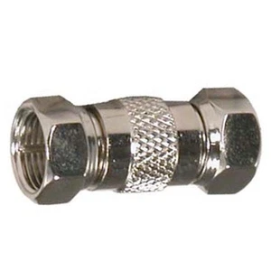 F-Type Male to Male Inline Coupler Coax Coaxial Adapter Cable Connector Nickel - Picture 1 of 1