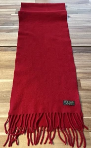 Vintage GAP Scarf Lambswool Rectangle Fringed Woven Holiday Red Italy - Picture 1 of 3