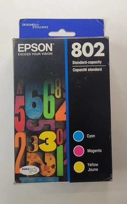 Epson 802 Ink Cartridges Standard Capacity CMY 3-Pack WF-4720 4730 4740 EC-4040 - Image 1 of 4