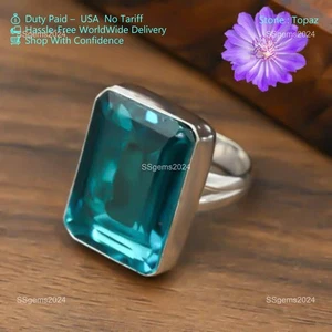 925 Sterling Silber Topas Edelstein Band Tochter Hochzeit Statement Ring Schmuck - Bild 1 von 5