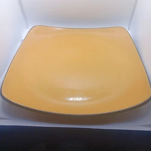 Set of 4 Corelle Hearthstone TURMERIC YELLOW Square Dinner Plates 11.5" XLNT - Picture 1 of 4