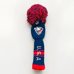 Copricapo Fairway USA lavorato a maglia Pom-Pom rosso, bianco, blu aquila - Foto 1 di 4