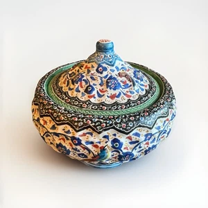Persian Minakari Enamel Sugar Candy Bowl - Picture 1 of 10