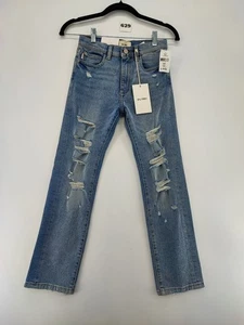 DL1961 Women's Emie Straight High Rise Blue Ice Distressed Jeans Size 12 - Picture 1 of 12