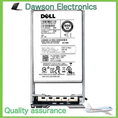 0CW988 CW988 Dell HUSMM1680ASS204 800GB MLC 12Gb/s SAS 2.5'' Inch SSD - Image 1 of 3