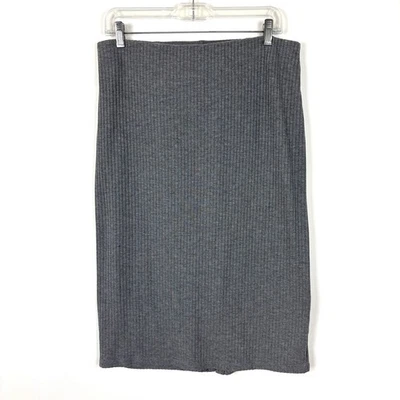 Antigua Falda Lápiz Acanalada Azul Marino Grande Gris Minimalista Foto 1 de 4