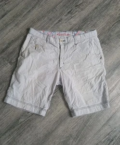 Robert Graham Shorts Mens 34 Gray Striped Chino Classic Fit Flat Front Casual - Imagen 1 de 9