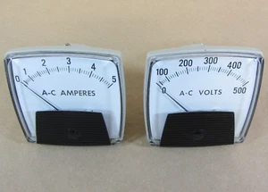 Voltímetro de CA 0-500V y amperímetro 0-5A, Yokogawa - Imagen 1 de 4