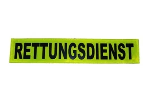 Rückenschild RETTUNGSDIENST gelb 42 x 8cm - Picture 1 of 1
