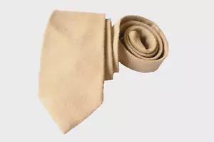 BROOKS BROTHERS MEN'S TIE BEIGE/GEOMETRIC WIDTH:3.75" LENGTH 59" CAMELHAIR - Picture 1 of 4