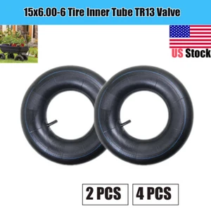 2/4Pcs Tyre Inner Tube 15x6.00-6 Lawn Mower Garden Ride Tractor Golf Cart TR13 - Foto 1 di 10