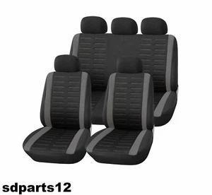 Housses de Siège Textile Gris Noir Compatibles Airbags pour Fiat Lancia - Afbeelding 1 van 6