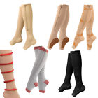 Compression Socks Zippered Sports Support Stockings Leg Calf Women's Sox (S-XXL)