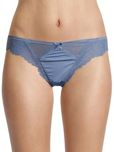 Secret Treasures Bikini Panties 3 Pair Size XS (4) Micro Lace Blue Pink Black - Picture 1 of 5