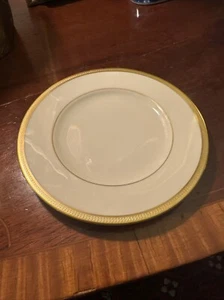 Set of 2 Lenox TUXEDO Bread Butter Plates 24k Gold Stamp Bone J-33 6 3/8“ EUC - Picture 1 of 3