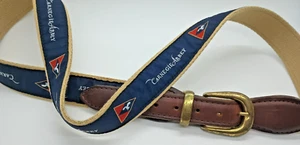 Carnegie Abbey Golf Club Ribbon Belt Canvas & Leather Aquidneck RI Size 42 - Picture 1 of 6