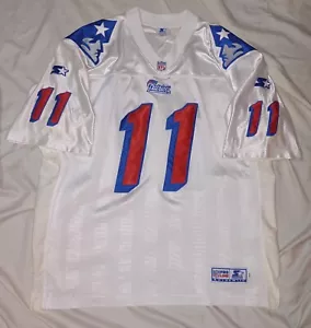 New England Patriots Vintage Jersey Size 48 Authentic NFL Starter Bledsoe Vtg - Picture 1 of 8