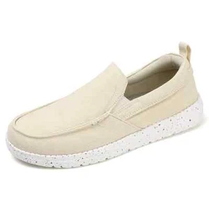 Casual Men's Shoes Comfortable Flats Outdoor Slip-Ons Canvas Thick Sole Loafers - Picture 1 of 21