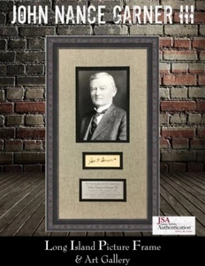 John Garner Vice President to Franklin Roosevelt Cut Signature Custom Framed JSA - Picture 1 of 8