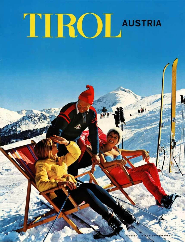 Tirol Austria Vintage Travel Ski Poster