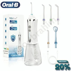 H2OFLOSS Cordless Water Flosser Dental Oral Irrigator Teeth Cleaner 5 Jet Tips - Picture 1 of 10