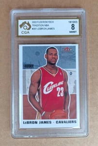 LeBron James Rookie RC Fleer Tradition 2003/04 - #261 - CGA 8 - NM/MINT not PSA - Picture 1 of 2