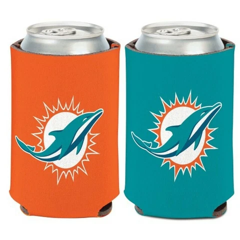 Miami Dolphins Can Cooler Two Sided Design NFL Collapsible Koozie Cover