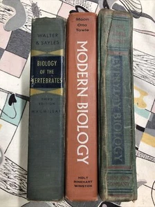 lot of 3 midcentury Biology Textbooks for decor - Picture 1 of 9
