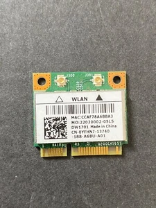 Dell DW1701 Wireless BlueTooth 3 Combo WiFi Card PCI Express Half Height 0YFHN7 - Picture 1 of 2