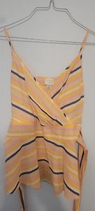 Blusa informal de mujer Andeawy amarilla rosa azul sin mangas con cuello talla M - Imagen 1 de 7