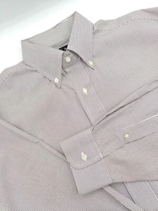 🇺🇲 New Jos A Bank Men's Traveler Button Down Shirt 16x34 Brown Stripe Oxford - Picture 1 of 7