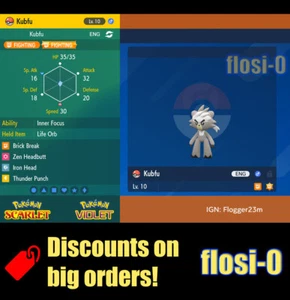 6IV Kubfu Pokemon Scarlet and Violet - Picture 1 of 1