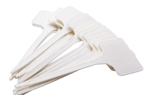 Etiquetas de plástico de plantas marcador de jardín etiqueta en forma de T 10 cm etiquetas blancas - Imagen 1 de 30