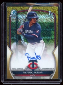 2023 Bowman Chrome Ricardo Olivar RC Rookie Gold Shimmer Refractor AUTO /50 - Bild 1 von 2