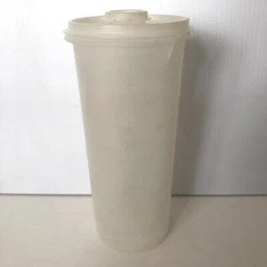 Vintage Tupperware Tall Round Storage Container + Lid Clear 21.5cm Tall #213-1 - Picture 1 of 8
