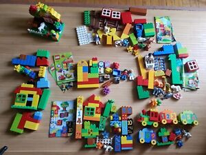 Lot of 7 Sets of Duplo Lego Blocks:  Farm, Zoo , Garden,  Number Train , Grocery
