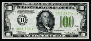 1934 $100 NEAR PERFECT NEW YORK Federal Reserve Note! BEAUTIFUL AU+/UNC! - Picture 1 of 2