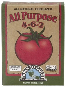 Down to Earth Organic All Purpose Fertilizer Mix 4-6-2, 1 lb - Picture 1 of 5