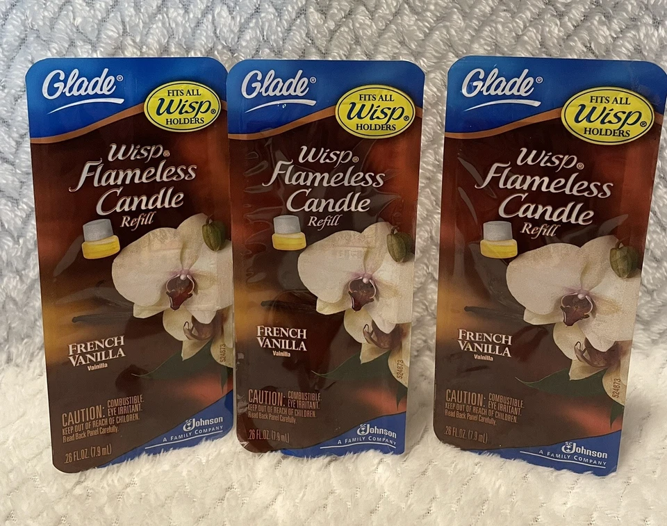 3 Glade Wisp Flameless Candle Refills French Vanilla Fits All Wisp Holders - Image 1 of 4