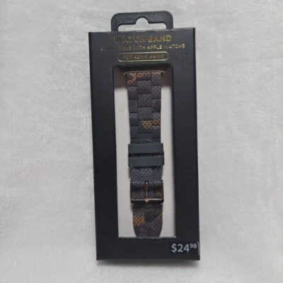 Correa de reloj de goma para hombre para Apple Watch 42 mm y 44 mm, gris camuflaje/naranja/metal Foto 1 de 4