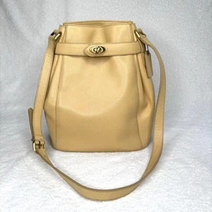 Coach 4426 Vintage Cream Leather Madison Deauville Bucket Bag Made in Italy - Picture 1 of 14