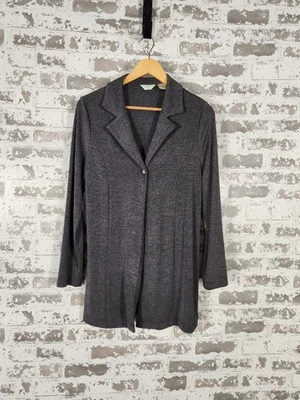 Chaqueta Laura Ashley Talla Pequeña Mediana Gris Jaspeado Botón Tejido Minimalista Foto 1 de 4