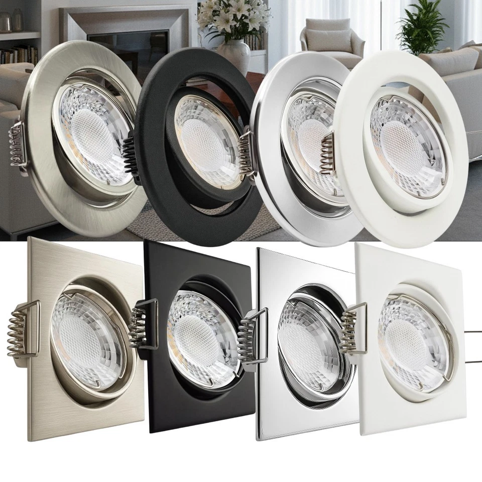 LED Einbaustrahler GU10 230V Einbauleuchten Decken Lampen Spot Strahler dimmbar - Bild 1 von 1