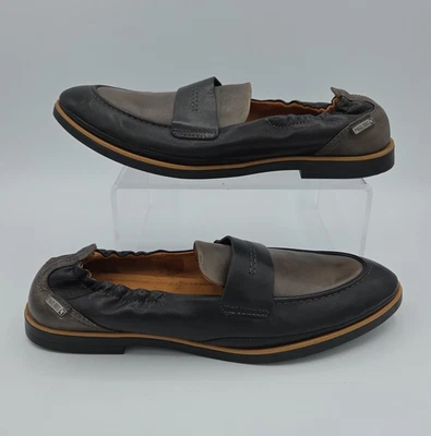 Mocasín sin cordones de cuero negro y bronceado Pikolinos Santorini para mujer talla 42/US 11 Foto 1 de 4
