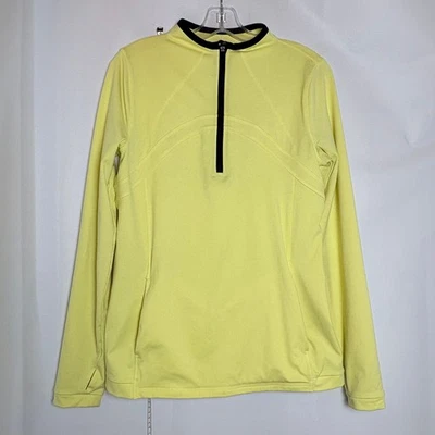 T by Talbots Womens Yellow UPF 50+ Long Sleeve Quarter Zip Pullover Shirt Size S - Image 1 of 4