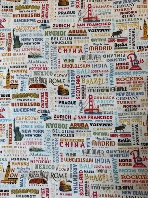 美国城市名称1码白色织物旅游目的地棉莱利布莱克 — 第 1/3 张图片