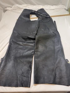 Viking Cycle 100% Leather Motorcycle Chaps Size XXL Adjustable Belt, Zip & Snap - Bild 1 von 15