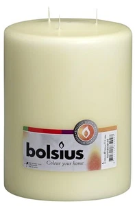 3 Wick Ivory Pillar Candle Large – 6x8 Inches - Premium European Quality - 10... - Picture 1 of 6