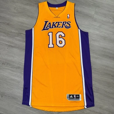 Camiseta PAU GASOL Pro Cut Los Angeles Lakers 2XL +2 Adidas autêntica jogo de equipe - Imagem 1 de 4